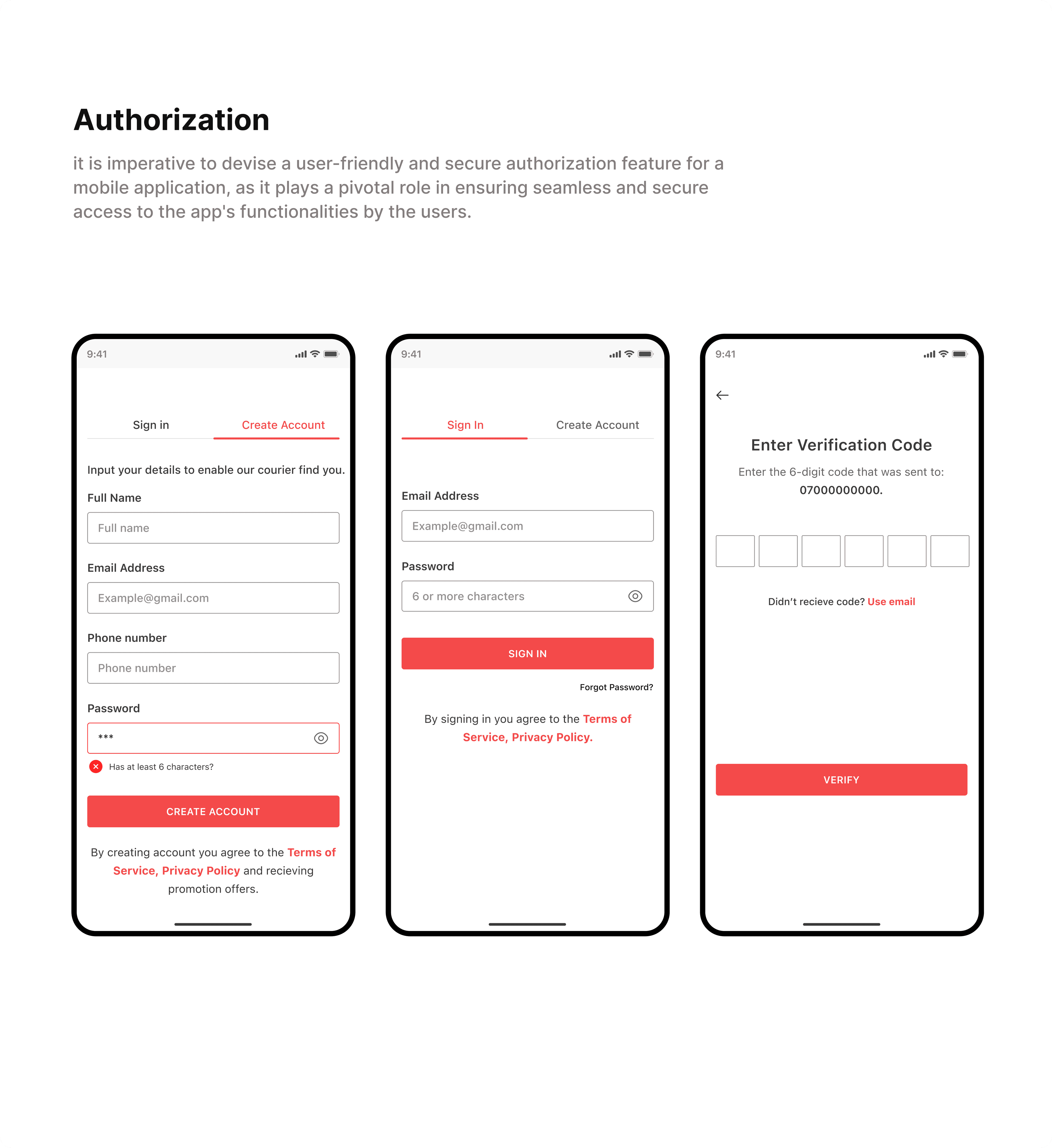 Branding section showing typography, color palette, and design principles