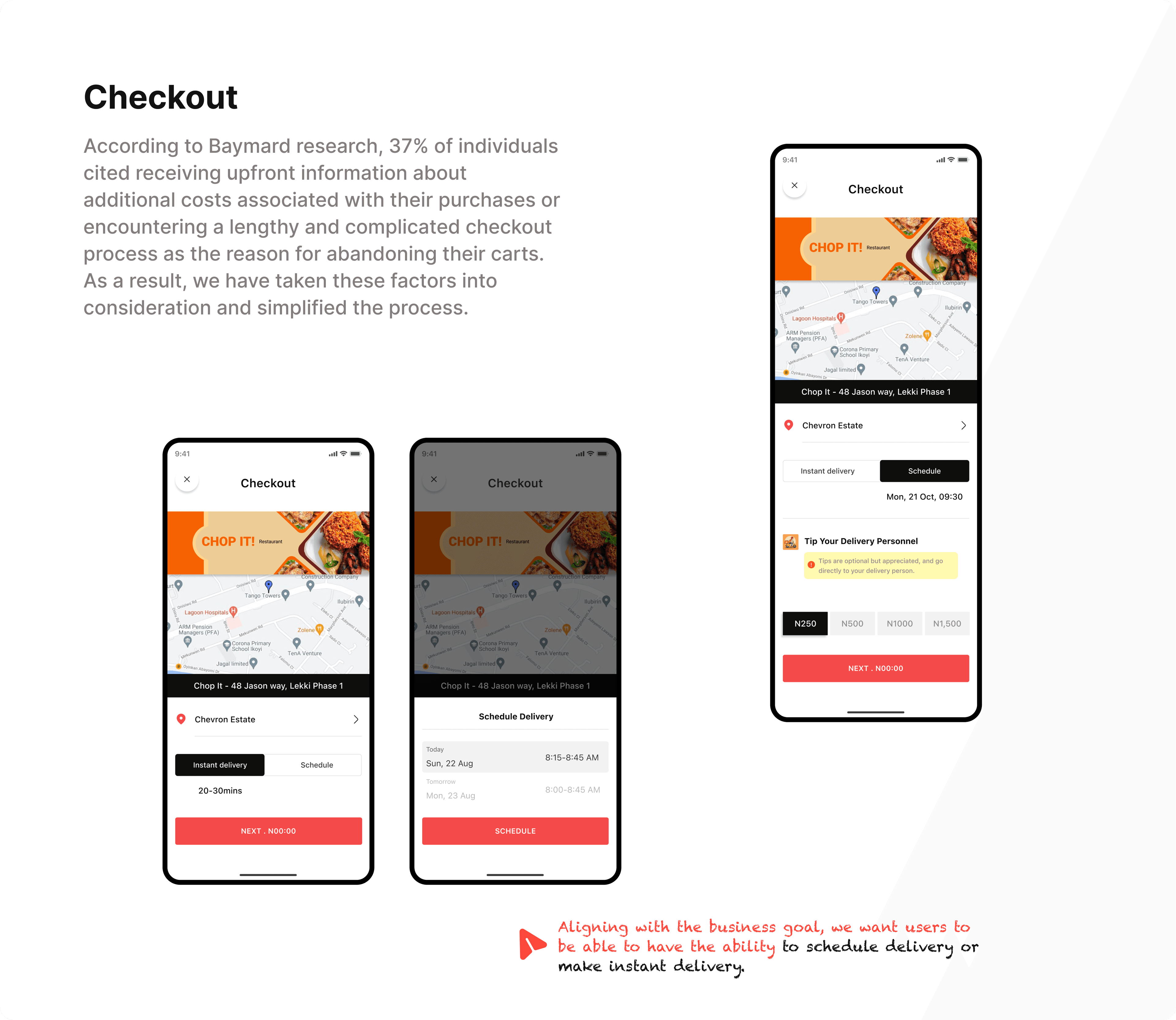 Branding section showing typography, color palette, and design principles