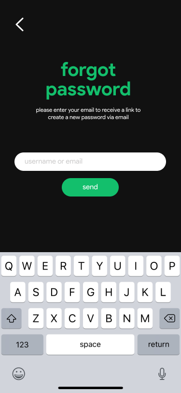 Forgot password screen final design