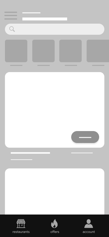 Home screen wireframe