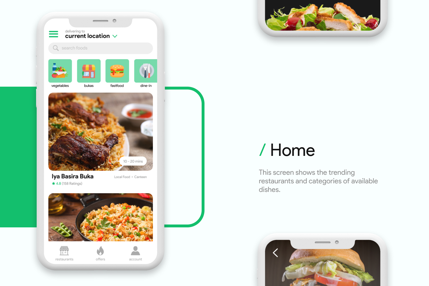 Afro Eats home screen with trending restaurants