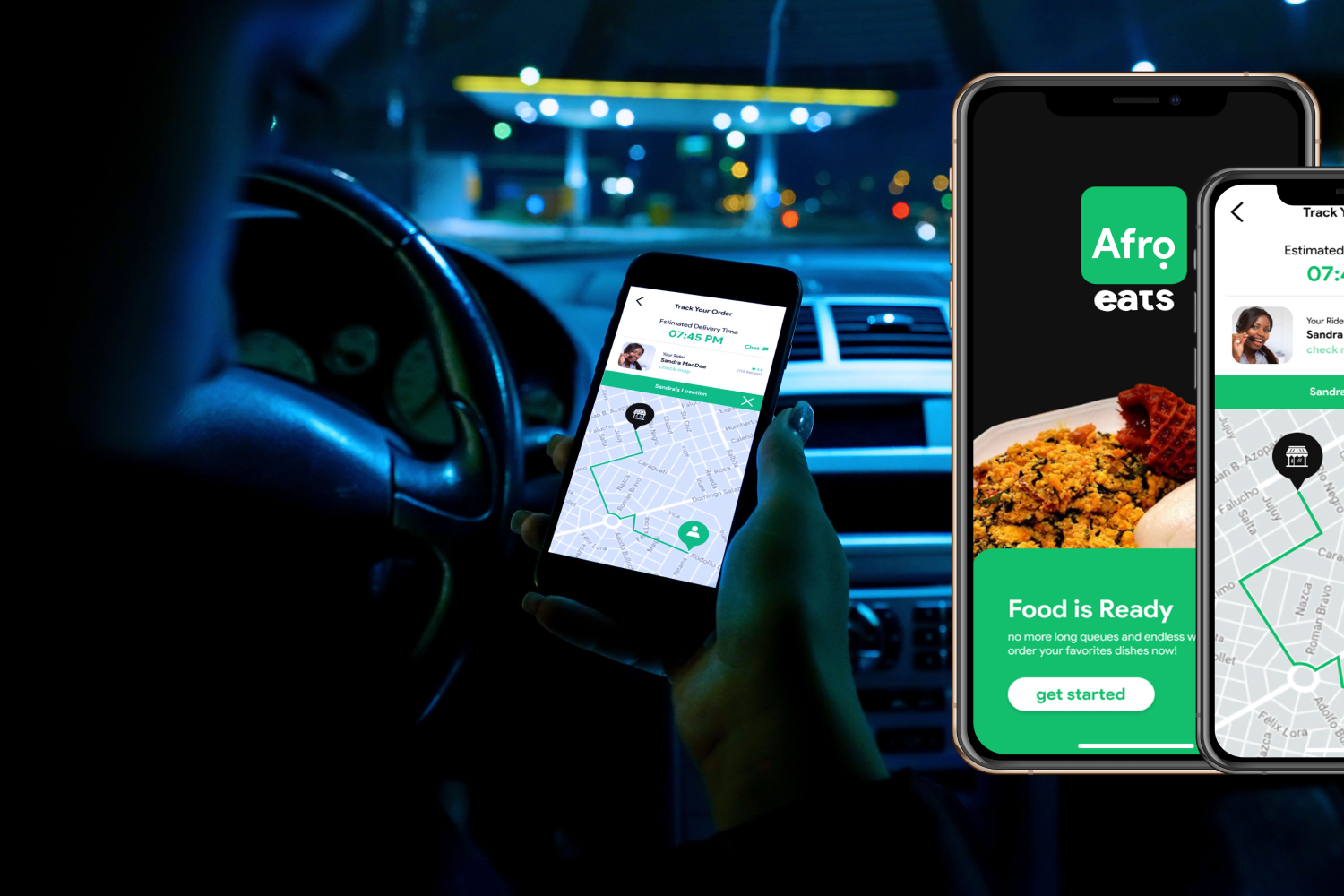 Afro Eats delivery tracking used on the go