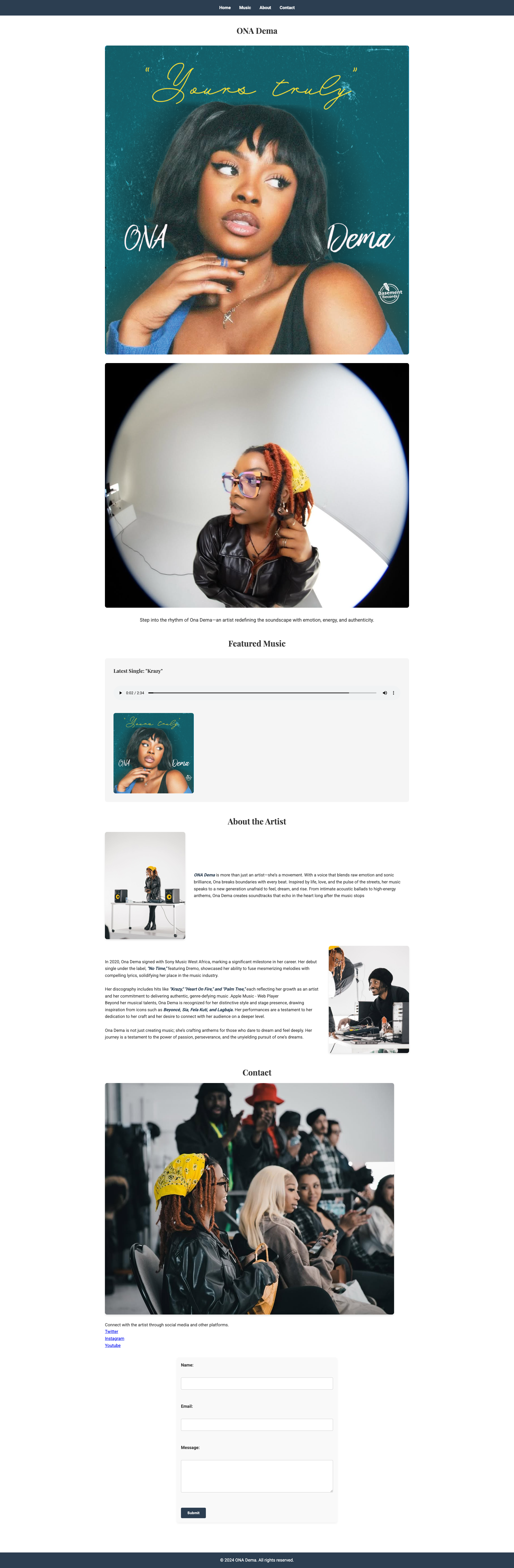 Ona Dema webstie design